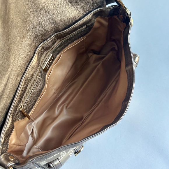 Versace Silver Leather Canvas Handbag Shoulder Bag - Picture 13 of 16